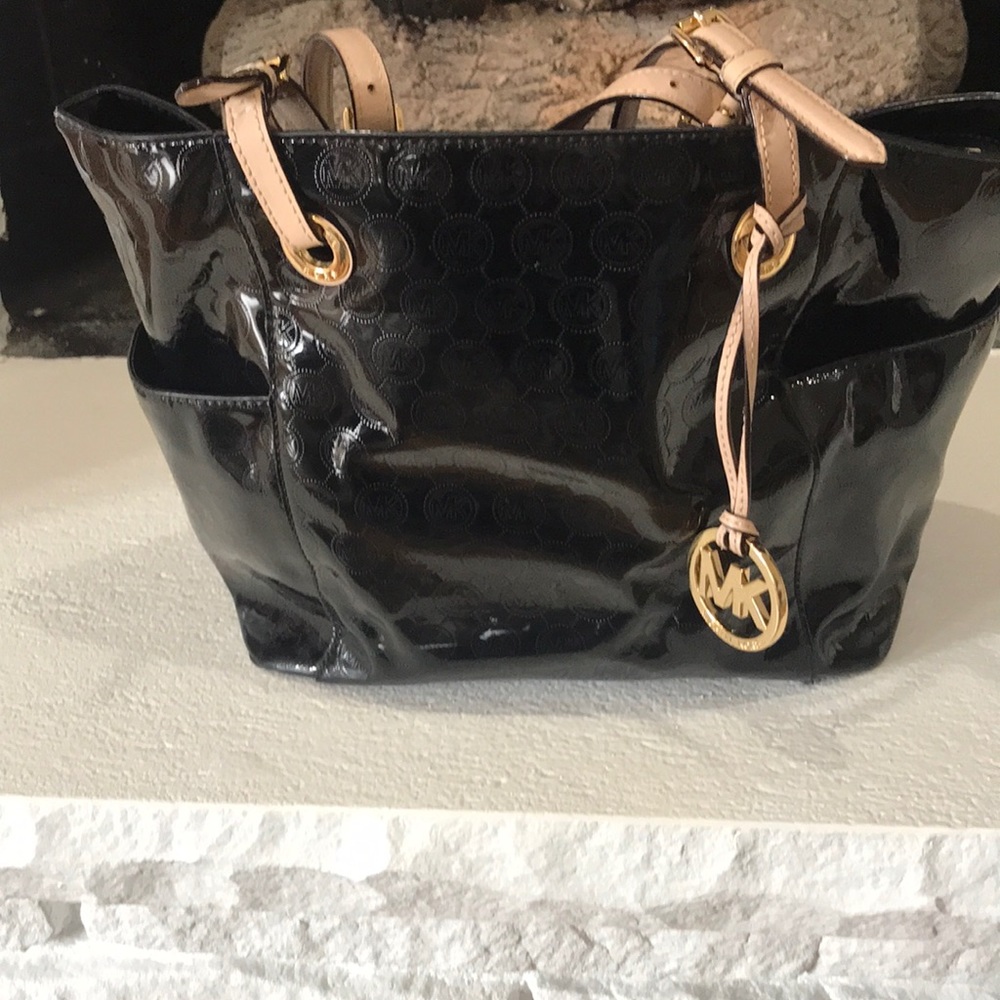 Black patent leather Michael Kors purse